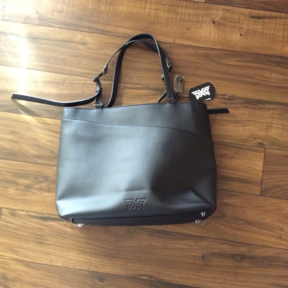 PXG Handbags - PXG Women's Signature Black Leather Shoulder Tote Bag 13”x17”x5”